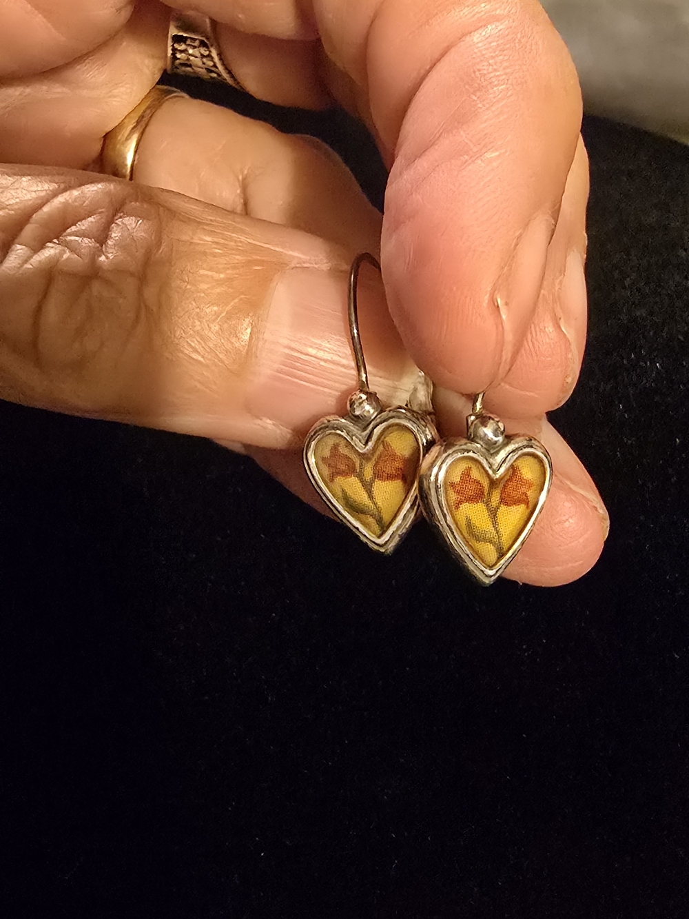 Brighton Yellow Floral Heart Drop Earrings